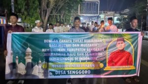 Pemdes Senggoro Bersama Jama’ah dan Remaja Masjid Ikuti Pawai Takbir Idul Fitri Kabupaten Bengkalis