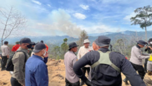 Wakapolda Riau dan Bupati Rohul Terjun Langsung Padamkan Karhutla di Menaming