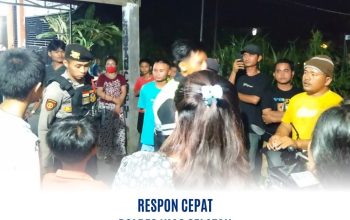 Polres Nias Selatan Melalui Unit Turjawali Sat Samapta dan Unit Laka Sat Lantas Gerak Cepat Tindaklanjuti Laporan Laka Lantas di Jalan Pasir Putih Teluk Dalam