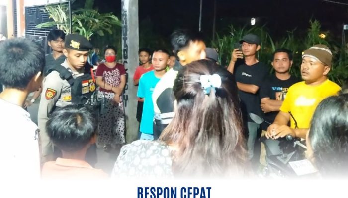 Polres Nias Selatan Melalui Unit Turjawali Sat Samapta dan Unit Laka Sat Lantas Gerak Cepat Tindaklanjuti Laporan Laka Lantas di Jalan Pasir Putih Teluk Dalam
