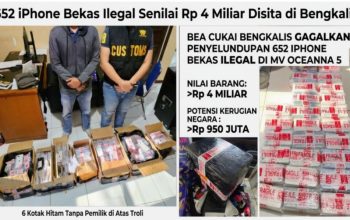 Bea Cukai Bengkalis Gagalkan Penyelundupan 652 iPhone Bekas di MV Oceanna 5