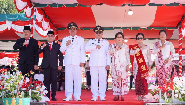 Pemkab Nias Selatan Gelar Upacara HUT ke-81 Kemerdekaan RI di Lapangan Orurusa Teluk Dalam